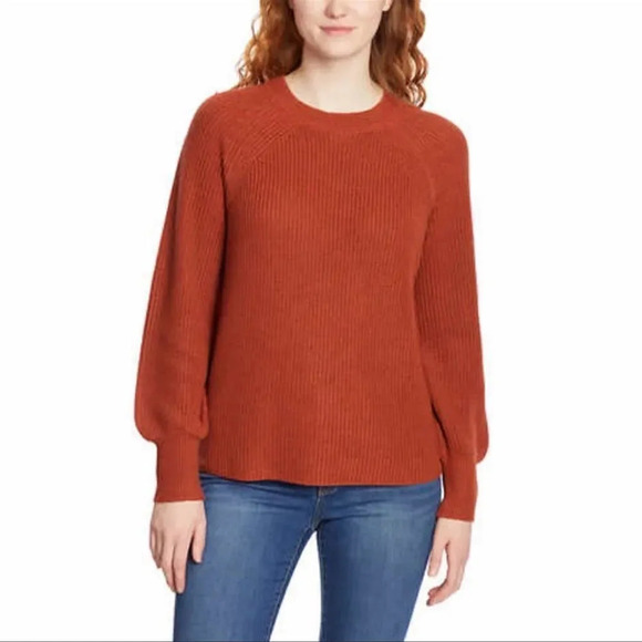 Jessica Simpson Ladies'  XL Knit Crewneck Long Sleeve Orange Sweater - Picture 1 of 6